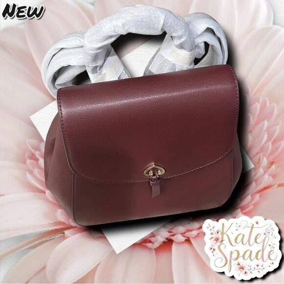 New NWT Kate Spade Adel Medium Flap Backpack Bag – Cherrywood - Picture 8 of 12